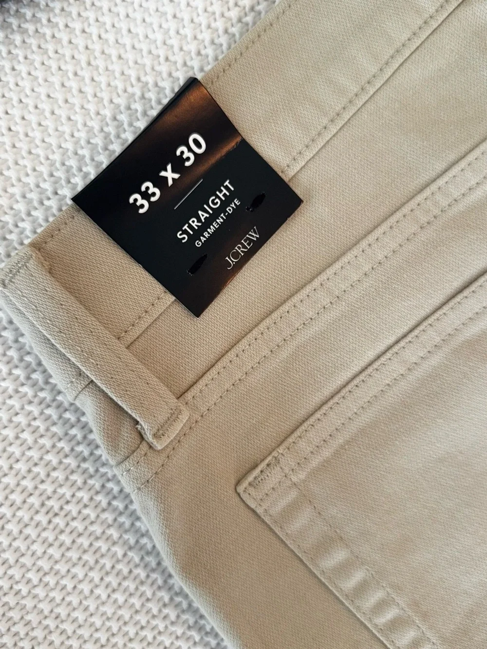 J. CREW Garment Dye Straight Jeans in Light Cream